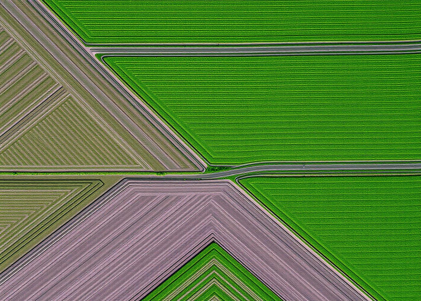 Aerial view of Rwandan terraced farmland plots